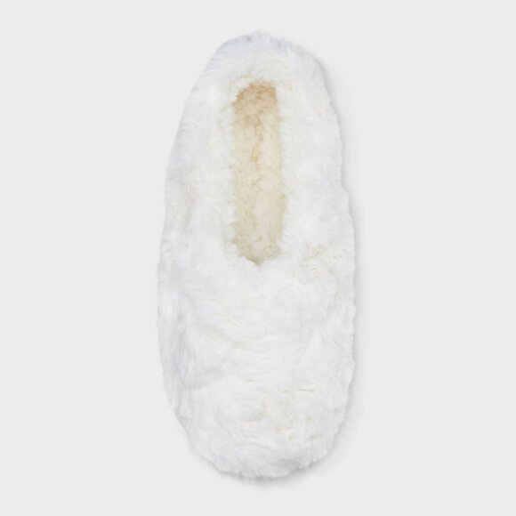 Women's Faux Fur Cozy Pull-On Slipper Socks with Grippers - Auden Size M/L 8-10 - Picture 3 of 4